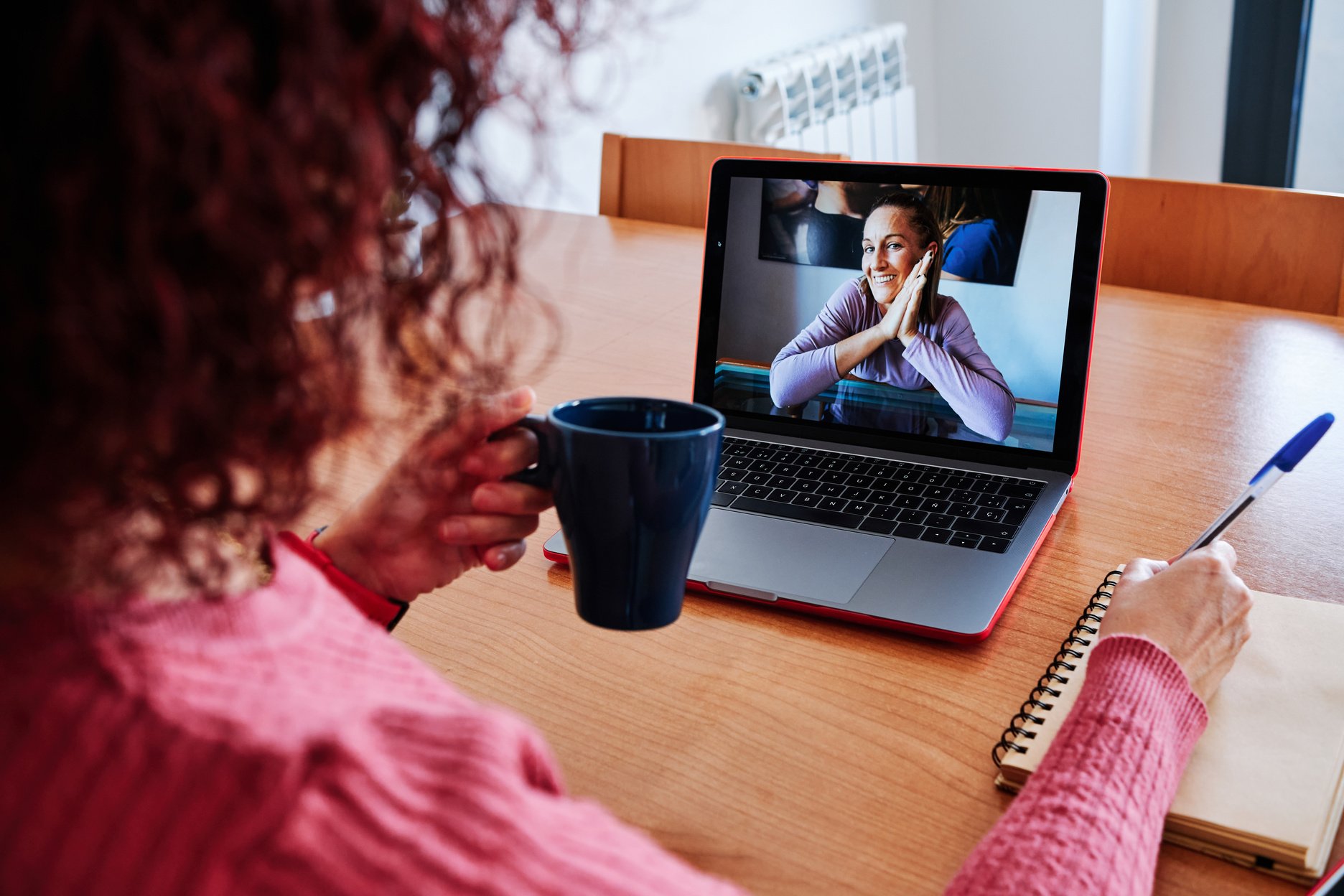 Woman Doing a Videoconference at Home 